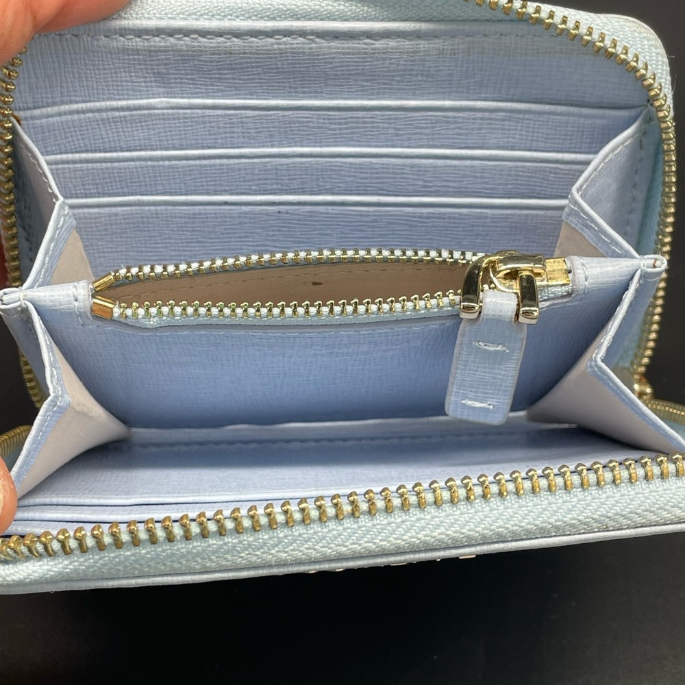 Coccinelle Light Blue Small Leather Wallet - Picture 14 of 16